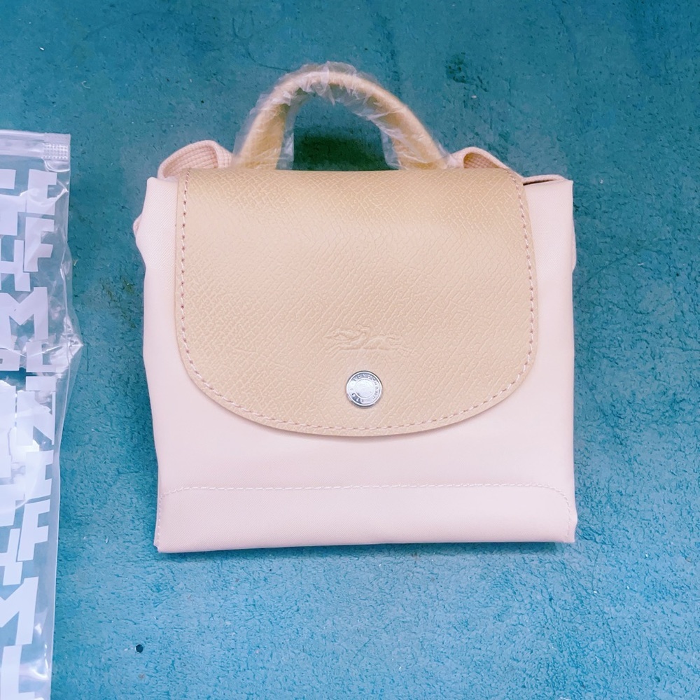 Longchamp Le Pliage Green Recycled Canvas Backpack ~NIP~ Flower - Picture 7 of 16